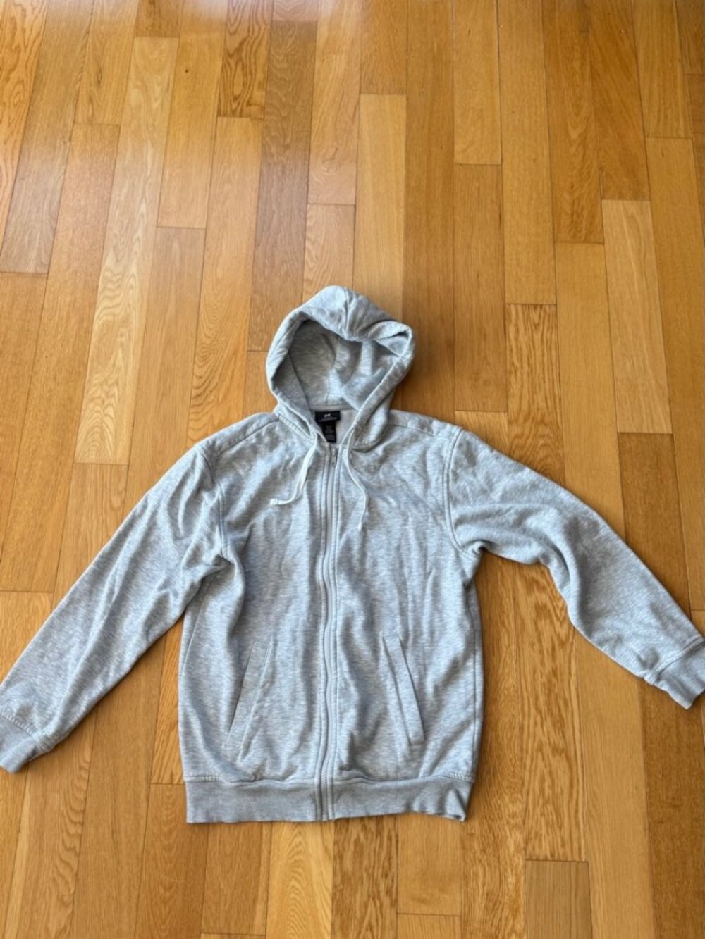 H&M grey relaxed fit zip hoodie - XS